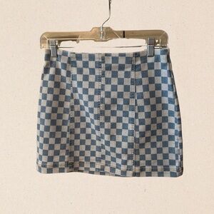 Blue Checkered Skirt